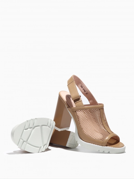 Female heeled sandals Respect: beige, Summer - 03