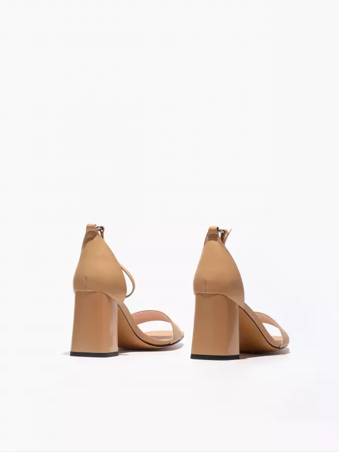 Female heeled sandals Respect: beige, Summer - 04