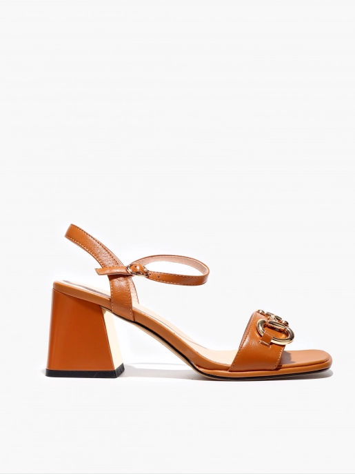 Female heeled sandals Respect: brown, Summer - 00