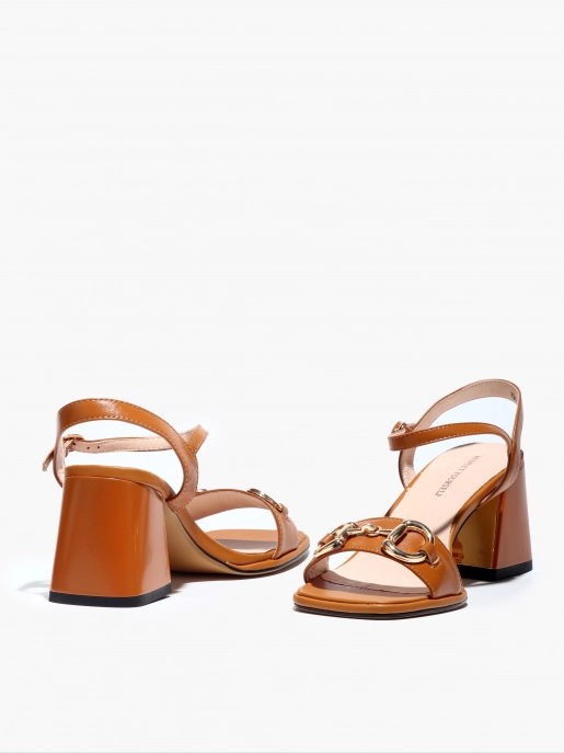 Female heeled sandals Respect: brown, Summer - 03