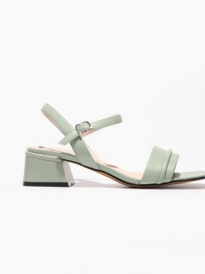 Female heeled sandals Respect:  green, Summer - 01