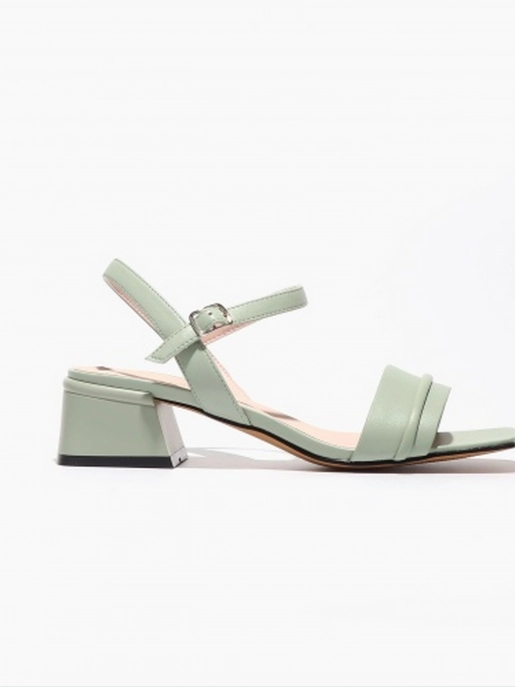 Female heeled sandals Respect: green, Summer - 00