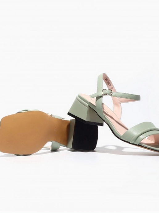 Female heeled sandals Respect: green, Summer - 03