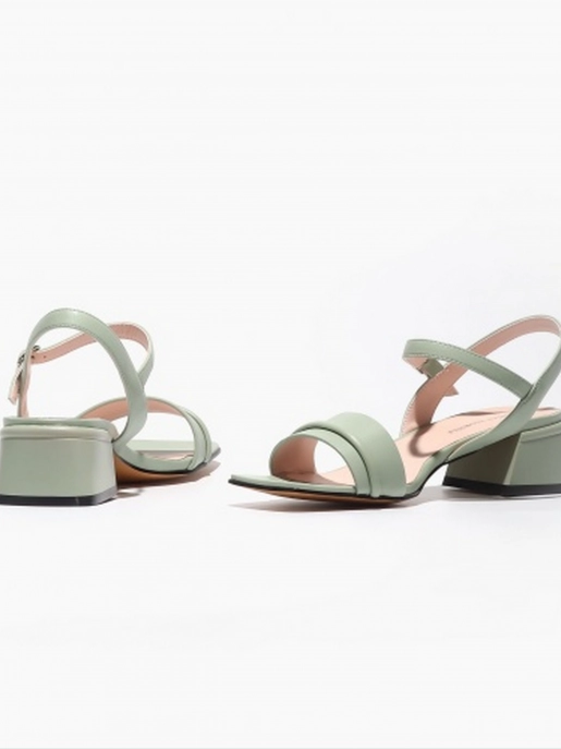 Female heeled sandals Respect: green, Summer - 04