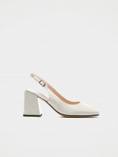 Female heeled sandals Respect:  grey, Summer - 01
