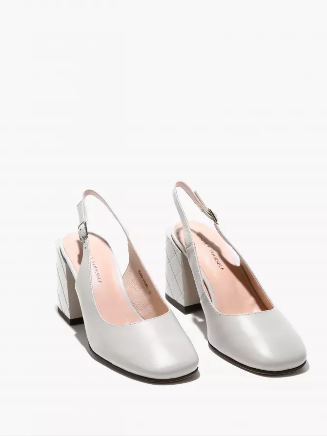 Female heeled sandals Respect: grey, Summer - 01