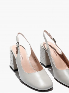 Female heeled sandals Respect:  grey, Summer - 02