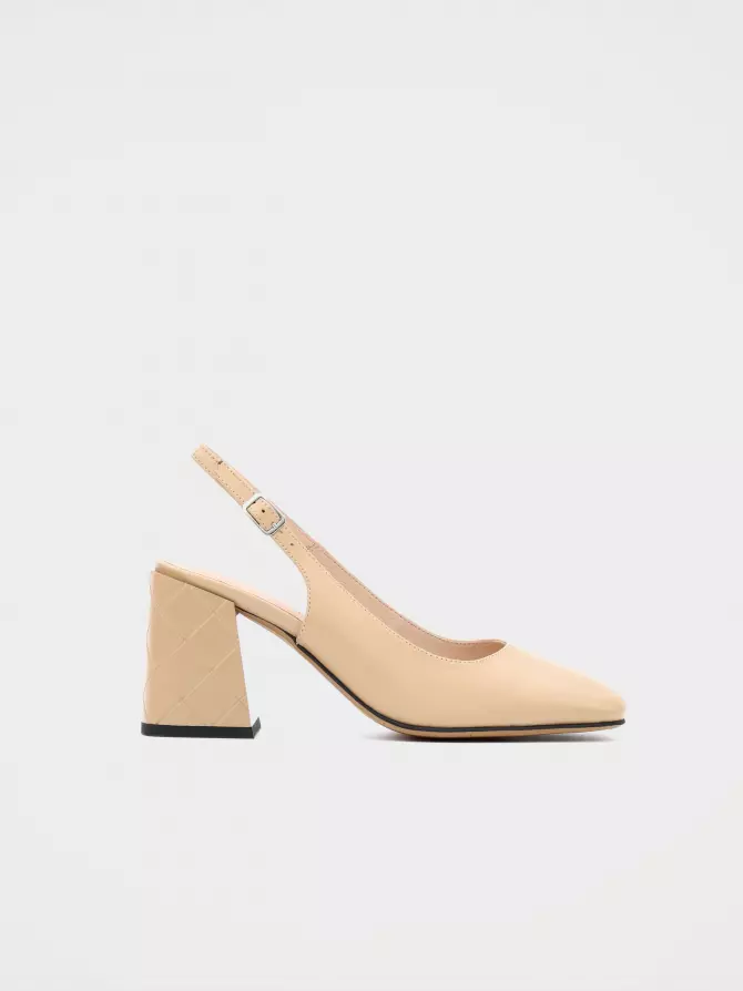 Female heeled sandals Respect: beige, Summer - 00