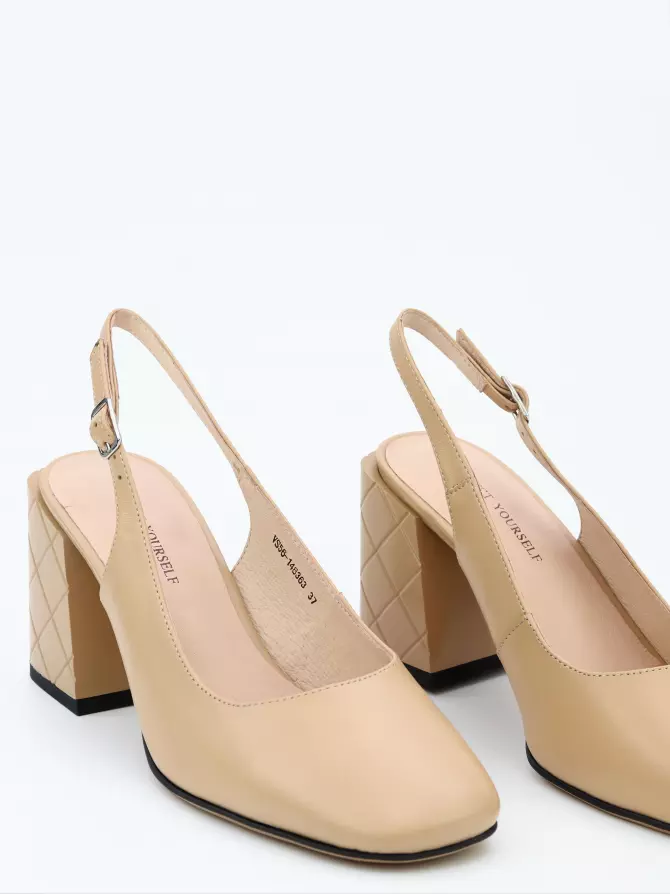 Female heeled sandals Respect: beige, Summer - 02