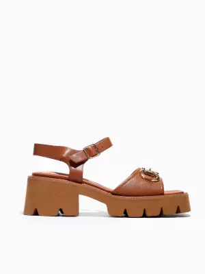 Female heeled sandals Respect:  brown, Summer - 01