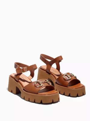 Female heeled sandals Respect:  brown, Summer - 02