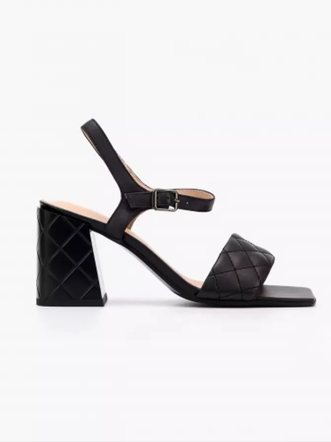 Female heeled sandals Respect: black, Summer - 00