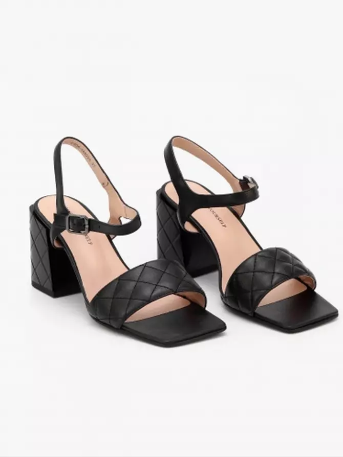 Female heeled sandals Respect: black, Summer - 01