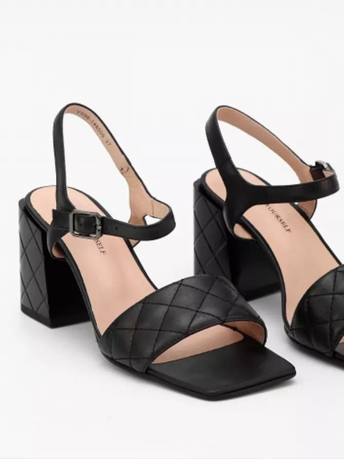 Female heeled sandals Respect: black, Summer - 02