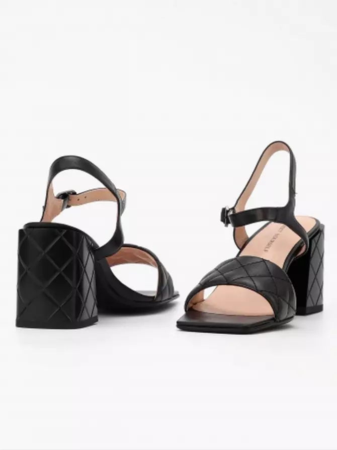 Female heeled sandals Respect: black, Summer - 03