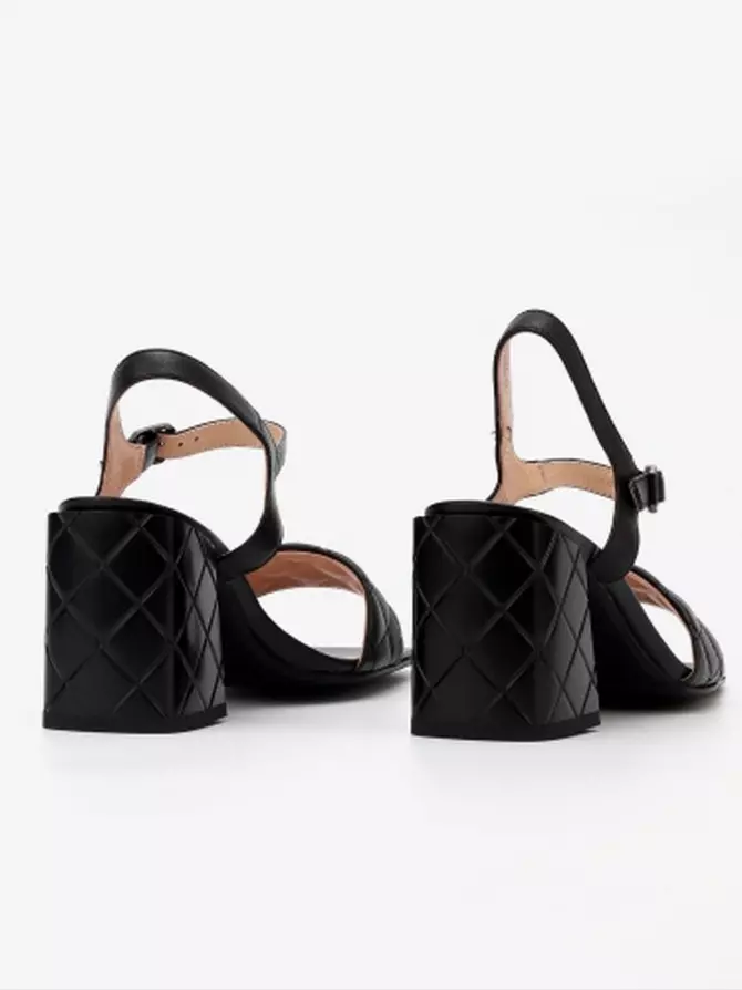 Female heeled sandals Respect: black, Summer - 04