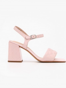 Female heeled sandals Respect:  pink, Summer - 01