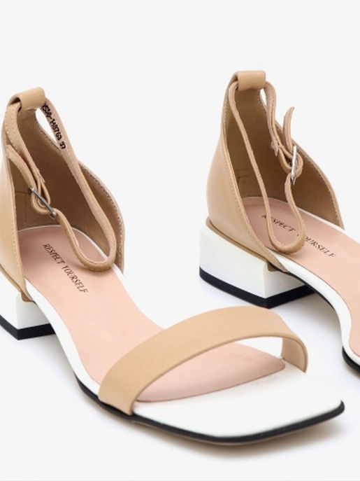 Female heeled sandals Respect: beige, Summer - 02