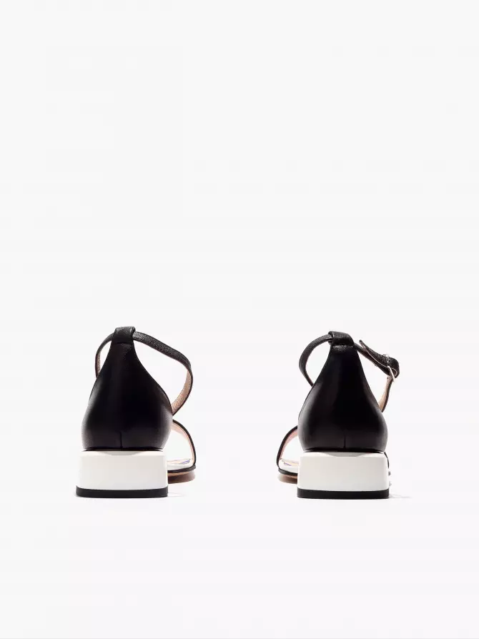 Female heeled sandals Respect: black, Summer - 04