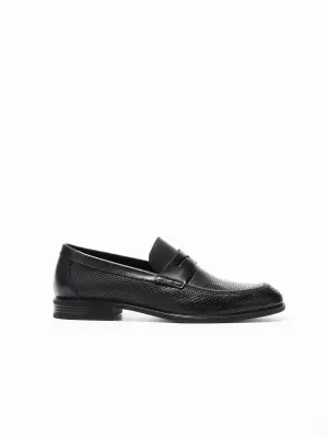 Men's loafers Respect:  black, Summer - 01