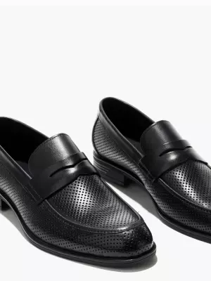 Men's loafers Respect:  black, Summer - 02