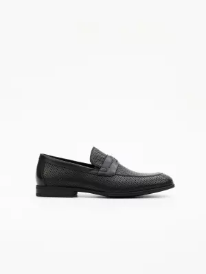 Men's loafers Respect:  black, Summer - 01